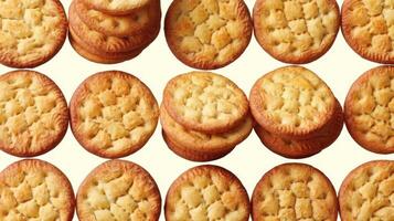 Round cheese crackers isolated on white background with clipping path photo