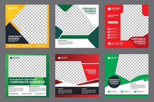 square digital marketing post templates vector