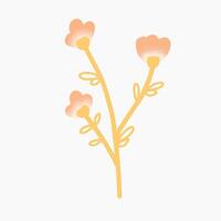 orange flower with brown tree design vector