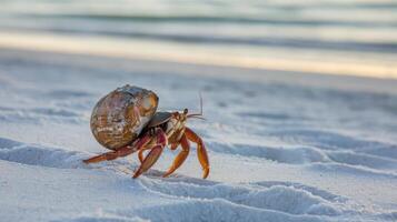 Hermit crab on the beach photo