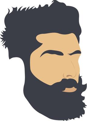 Beard illustration with isolated background