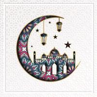 Islamic Background with Paper Cut Style and Arabesque Pattern vector