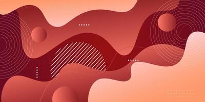 Dark and red gradient geometric business banner design. Creative banner design with wave and line shapes for template. Simple dark horizontal banner. vector
