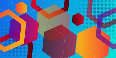 Colorful hexagonal abstract background with bright combination color pattern. Eps10 vector