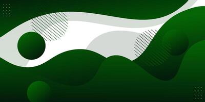 Simple wave green geometric business banner design. Creative banner design with curved and circle shapes on white background for template. Simple horizontal banner. eps10 vector