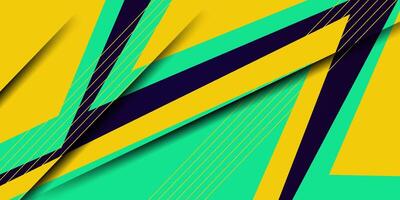 Abstract green and yellow 3D background. Triangle turquoise color geometric design. Modern overlapping paper cut futuristic background illustration. Eps10 vector