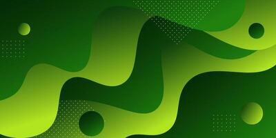 Green abstract background with dynamic color waves in the background. Geometric wave paper cut shape pattern. Eps10 vector