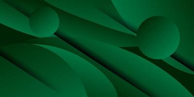 Abstract colored green geometric wave background. Fluid color design with shadow. Liquid shape composition. vector