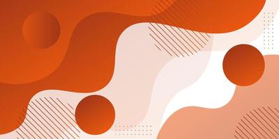 Orange geometric business banner design. Creative banner design with wave and circle shape as template. Simple design on white horizontal banner. Eps10 vector
