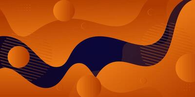Modern dark blue orange geometric business banner design. creative banner design with wave shapes and lines for template. Simple horizontal banner. Eps10 vector