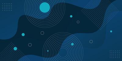 Dark blue abstract geometric 3D background. Blue elements with wave gradient pattern. Dynamic shape composition. vector