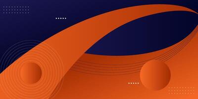 Modern dark blue and orange geometric business banner design. Creative banner design with wave and circle shape as template. Simple horizontal banner. Eps10 vector