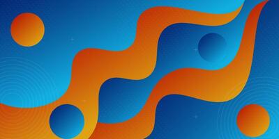 Abstract color wave background with bright orange and blue colors on the background. eps 10 vector