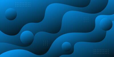 Blue gradient background with geometric 3D waves and simple pattern elements. Colorful blue wave design. Simple elegant concept. eps10 vector