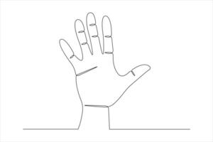 Continuous single line art drawing of human hand gestures design illustration vector