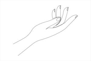 Continuous single line drawing of human hand gestures design graphic illustration vector