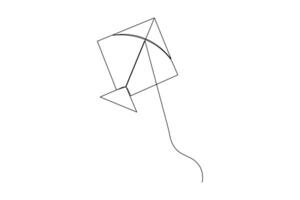 Kite continuous one line drawing of illustration vector