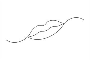 lips continuous one line art drawing of outline concept vector