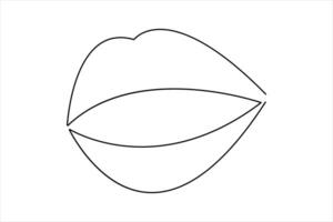 lips continuous one line art drawing of concept vector