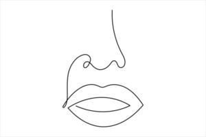 lips continuous single line art drawing of concept vector