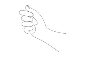 Continuous one line art drawing of human hand gestures design outline illustration vector