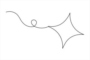 Single continuous line art minimalist drawing of star illustration vector