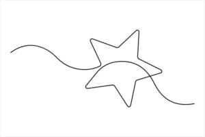 Star continuous one line art drawing of design vector
