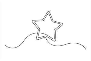 Star continuous single line art drawing of design. One line art minimalist of star illustration vector