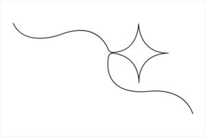 Star continuous one line art drawing of design outline illustration concept vector