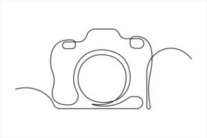 Camera one continuous line drawing of design vector