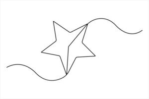 Single continuous line art minimalist of star illustration vector
