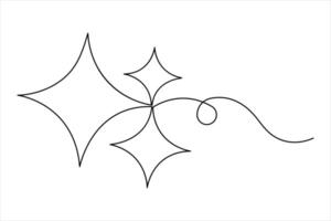 Star continuous one line art drawing of design outline illustration vector