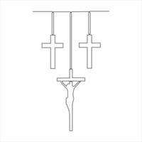 Good Friday continuous single line art drawing of outline art illustration vector
