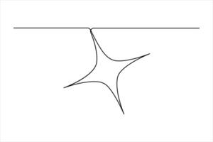 One continuous line art minimalist drawing of star illustration vector