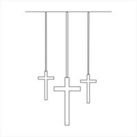 Good Friday continuous single line art drawing of outline design illustration vector