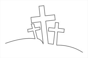 Good Friday continuous one line art drawing of outline art illustration design vector
