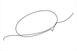 One continuous line drawing of speech bubble set square shaped chat cloud and thought dialogue design vector