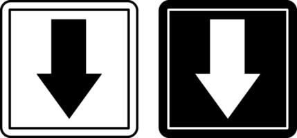 Front Signs. Labels for Cardboard Packaging. Black and White Icons. Logistics. Down Arrow. Warning Symbol, Handle with Care. vector