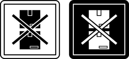 Do Not Stack Signs. Cardboard Packaging Labels. Black and White Icons. Logistics. Warning Symbol, Handle With Care. vector