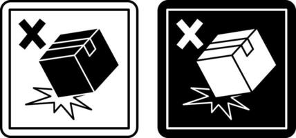 Do Not Drop Signs. Labels for Cardboard Packaging. Black and White Icons. Logistics. Warning Symbol, Handle with Care. vector