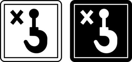 Use No Hooks Signs. Cardboard Packaging Labels. Black and White Icons. Logistics. Warning Symbol, Handle with Care. vector