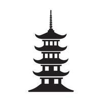Abstract Pagoda Icon or Logo Design Template vector
