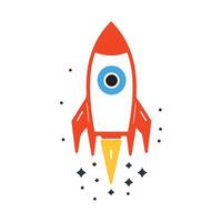 Abstract Space Rocket Icon or Logo Design Template vector