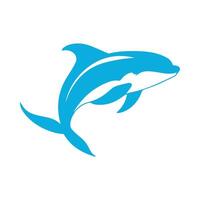 Abstract Blue Ocean Dolphin Icon or Logo Design Template vector
