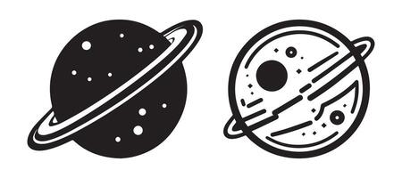Abstract Saturn Planet Icon or Logo Design Template vector