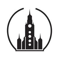 Abstract Real Estate Building in Circle Icon or Logo Design Template vector