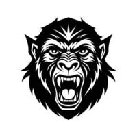 Ape Head with Silhouette Design vector