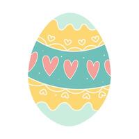 A vibrant Easter egg with an elegant ornamental design inspired by spring festivities. A great decorative element for holiday-themed designs. vector