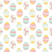 A beautiful seamless pattern featuring decorated Easter eggs in soft pastel colors. Great for textiles, wrapping paper, and background designs. vector