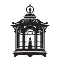 an illustration of a lantern with a candle inside eid vector
